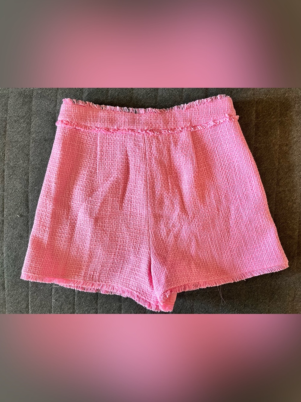cinq a sept Sz 8 High Waist Pink Cherryl Boucle Shorts Orig $300 Exc Cond - Picture 6 of 7